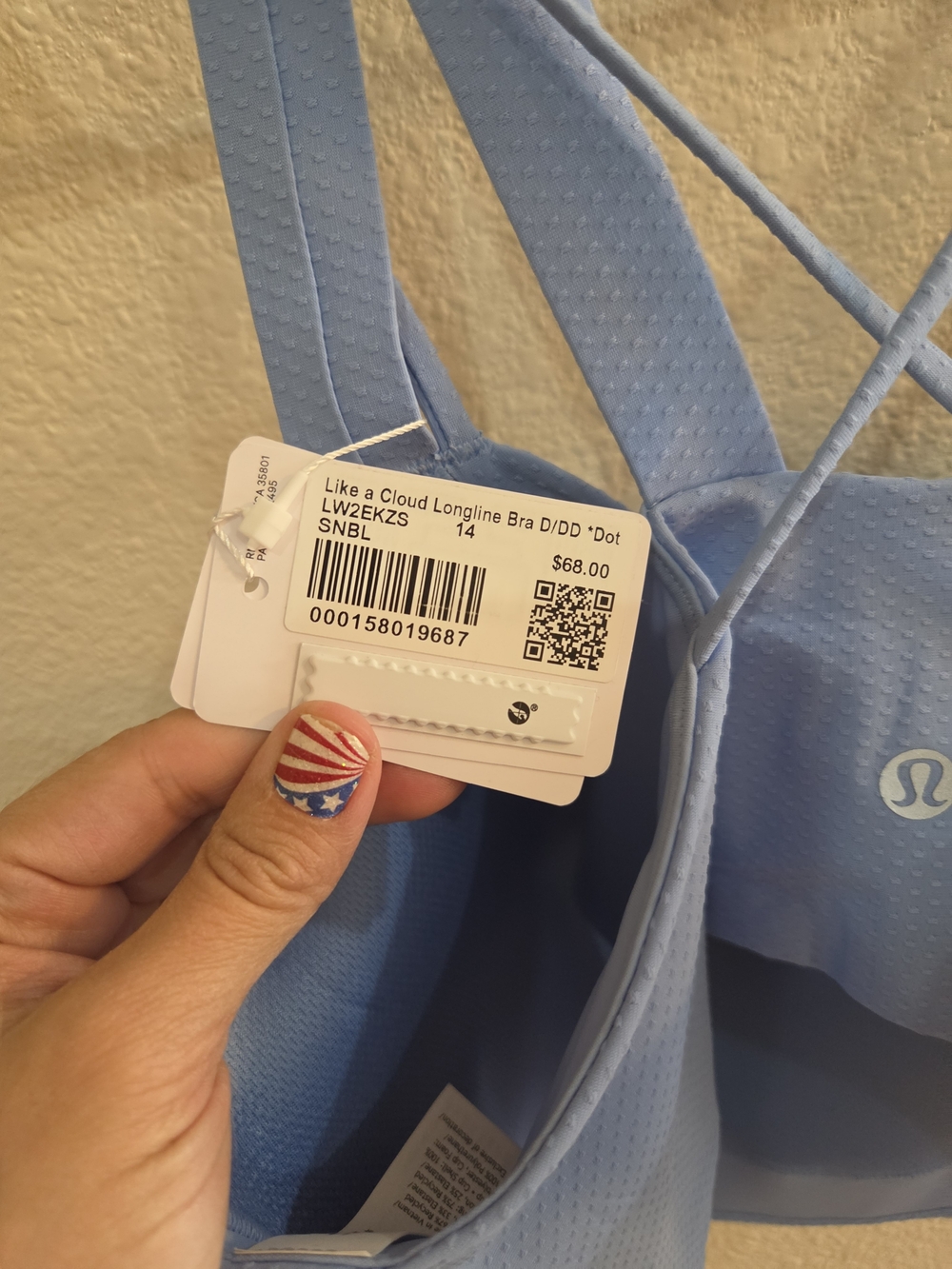 lululemon athletica Blue Like A Cloud Longline Sports Bra D/DD 14 - Picture 5 of 5